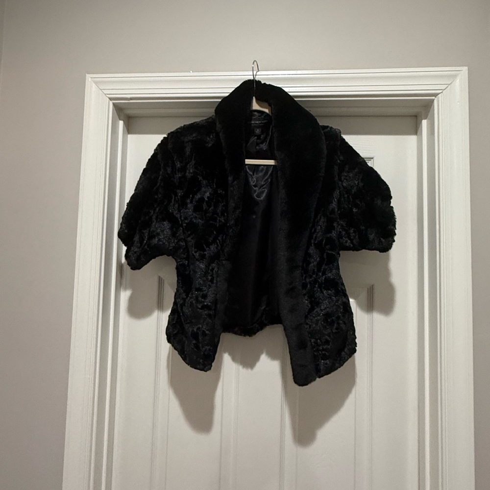 Marc New York Black Teddy Jacket Plush Open Front